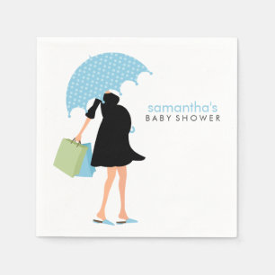 Umbrella Mommy Baby shower {blauw} Servetten