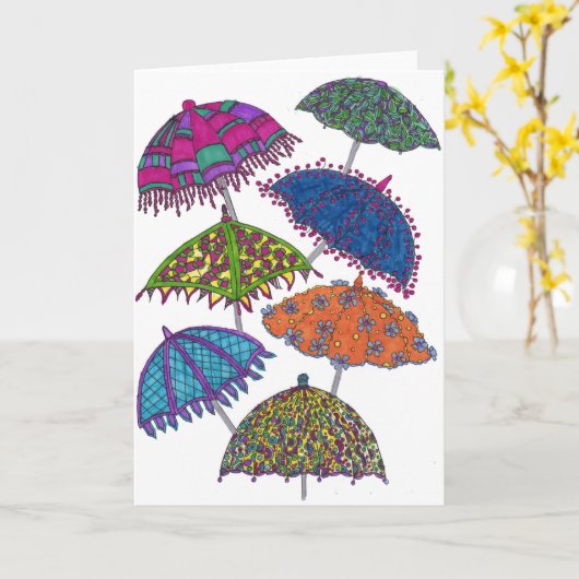 Umbrella Note Kaart - Tuin 5 (Gele Bloem)