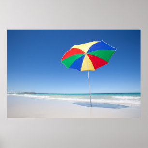 Umbrella op strand Australië Poster