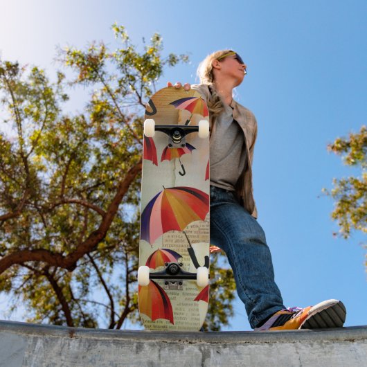 UMBRELLA PATTERNS IN A CAPTIVATING COLLAGE PERSOONLIJK SKATEBOARD (Buiten 1)