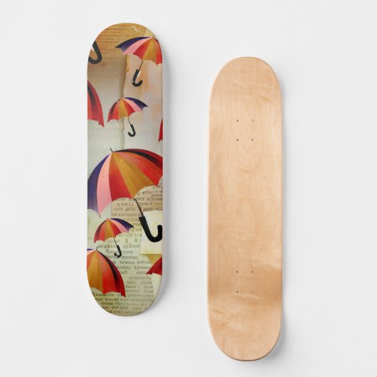 UMBRELLA PATTERNS IN A CAPTIVATING COLLAGE PERSOONLIJK SKATEBOARD (Voorkant)