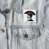 Umbrella Pet - illustratie Vierkante Button 5,1 Cm (In situ)