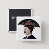 Umbrella Pet - illustratie Vierkante Button 5,1 Cm (Voorkant /achterkant)
