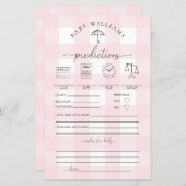 Umbrella Pink Gingham Baby voorspellingen spel (Voorkant / Achterkant)