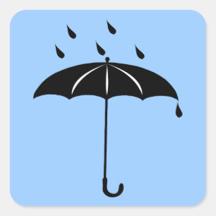 Umbrella - Regen van regendruppels Vierkante Sticker