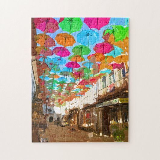 Umbrella Sky -Agueda-Portugal Jigzaag Puzzle Legpuzzel (Verticaal)