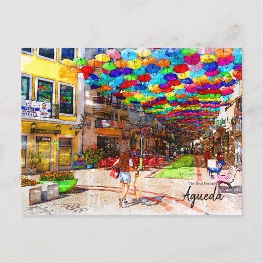 Umbrella Sky Project Agueda Portugal Briefkaart (Voorkant)