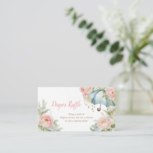 Umbrella Spring Luier Raffle Insert Kaart (Staand voorkant)