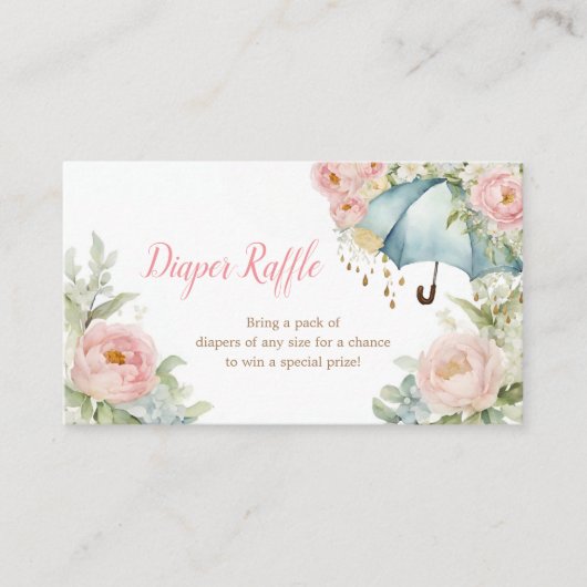 Umbrella Spring Luier Raffle Insert Kaart (Voorkant)