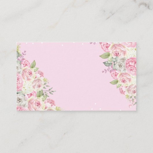 Umbrella Sprinkle Baby Teddy Bear Diaper Raffle En Informatiekaartje (Achterkant)