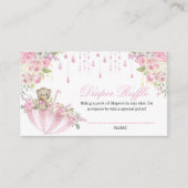 Umbrella Sprinkle Baby Teddy Bear Diaper Raffle En Informatiekaartje (Voorkant)