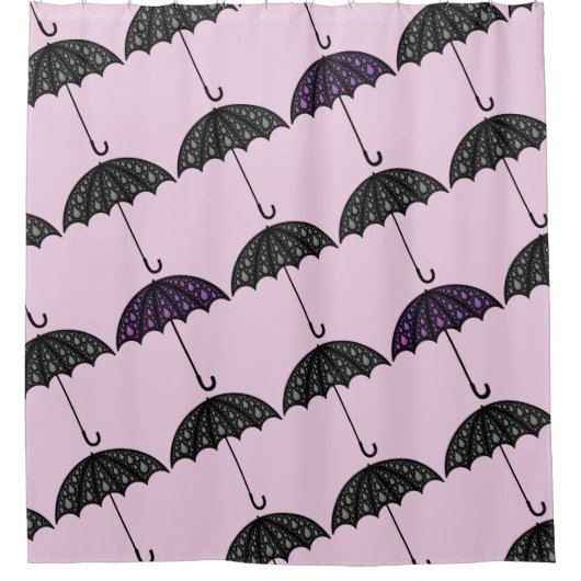 Umbrella Stylistic Grey Pink Douchegordijn (Voorkant)