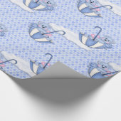 Umbrella Teddy Blue Cadeaupapier (Hoek)