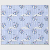 Umbrella Teddy Blue Cadeaupapier (Vlak)
