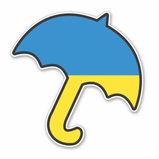 Umbrella van Oekraïne Sticker (Voorkant)