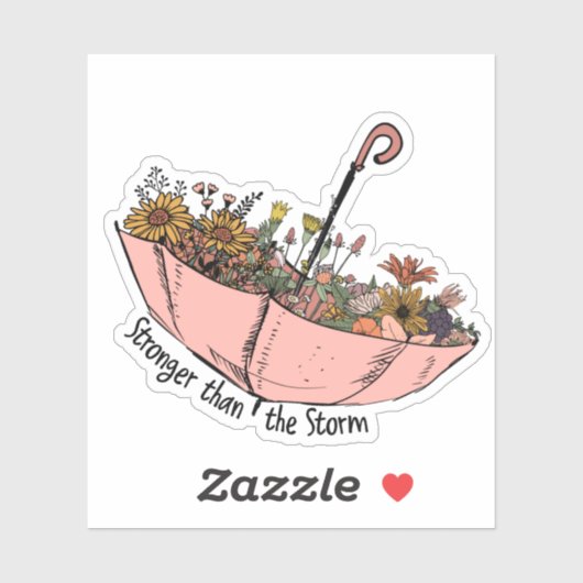 Umbrella Wildbloemen sterker dan Storm Sticker (Vel)