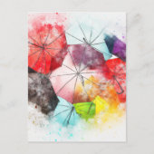 Umbrellas Colorful Abstract Briefkaart (Voorkant)