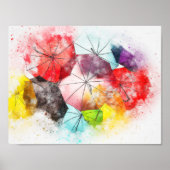 Umbrellas Colorful Abstract Poster (Voorkant)