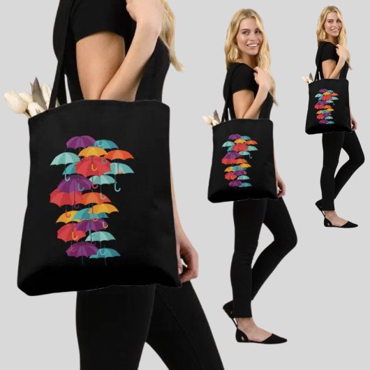 Umbrellas Pattern Tote Bag