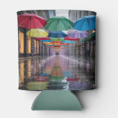 Umbrellas Rain Street Can Sleeve Blikjeskoeler (Achterkant)