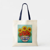 Umbria Bouquet Poppy Sunflower Canvas tas (Achterkant)