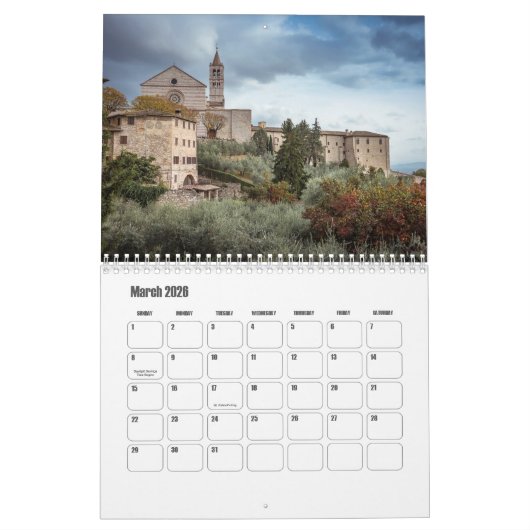 Umbrië-Italië kalender (Mar 2026)