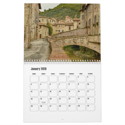 Umbrië-Italië kalender (Jan 2026)
