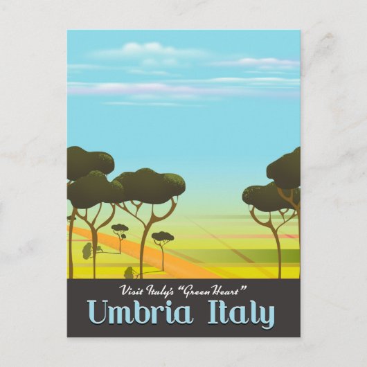 Umbrië Italië reisposter Briefkaart (Voorkant)