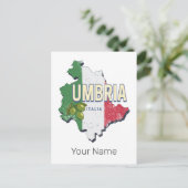 Umbrië Italië Retro Regio Kaart  Souvenir (Staand voorkant)