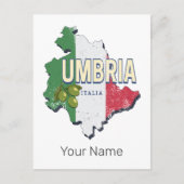 Umbrië Italië Retro Regio Kaart  Souvenir (Voorkant)