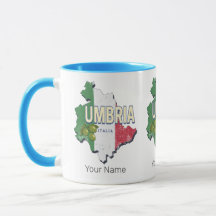 Umbrië Italië Retro Regio Kaart  Souvenir