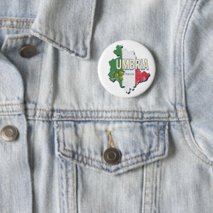 Umbrië Italië Retro Regio Kaart Souvenir Ronde Button 5,7 Cm