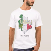 Umbrië Italië Retro Regio Kaart Souvenir T-shirt (Voorkant)