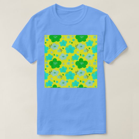 Ume Japans plum Origami Heldergroen met geel T-shirt (Design voorkant)