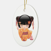 Ume Kokeshi Doll - Cute Japanese Geisha Girl Keramisch Ornament (Links)