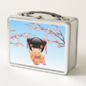 Ume Kokeshi Doll - Japans Geisha Meisje Blauw (Voorkant)