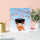 Ume Kokeshi Doll - Japans Geisha Meisje Blauw Acryl Bord (Huwelijk)