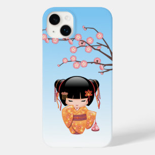 Ume Kokeshi Doll - Japans Geisha Meisje Blauw Case-Mate iPhone 14 Plus Hoesje