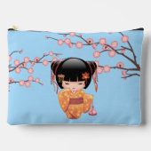 Ume Kokeshi Doll - Japans Geisha Meisje Blauw Etui (Voorkant)