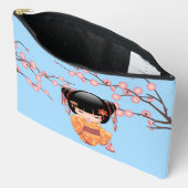 Ume Kokeshi Doll - Japans Geisha Meisje Blauw Etui (Open)