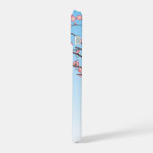 Ume Kokeshi Doll - Japans Geisha Meisje Blauw iPhone 15 Case (Linkerkant)