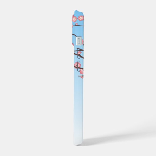 Ume Kokeshi Doll - Japans Geisha Meisje Blauw iPhone 15 Case (Linkerkant)