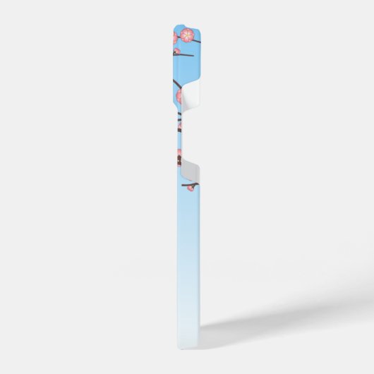 Ume Kokeshi Doll - Japans Geisha Meisje Blauw iPhone Hoesje (Linkerkant)