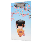 Ume Kokeshi Doll - Japans Geisha Meisje Blauw Klembord (Links)