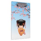 Ume Kokeshi Doll - Japans Geisha Meisje Blauw Klembord (Rechts)