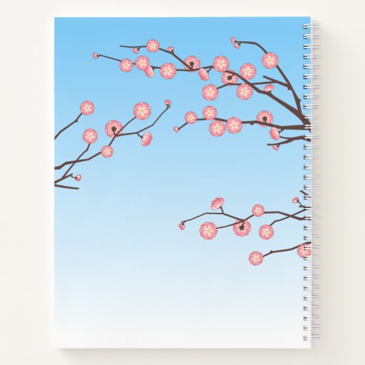 Ume Kokeshi Doll - Japans Geisha Meisje Blauw Notitieboek (Achterkant)