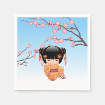 Ume Kokeshi Doll - Japans Geisha Meisje Blauw