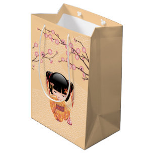 Ume Kokeshi Doll - Japans Geisha Meisje Geel Medium Cadeauzakje