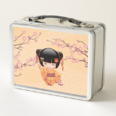 Ume Kokeshi Doll - Japanse peach Geisha Girl (Achterkant)