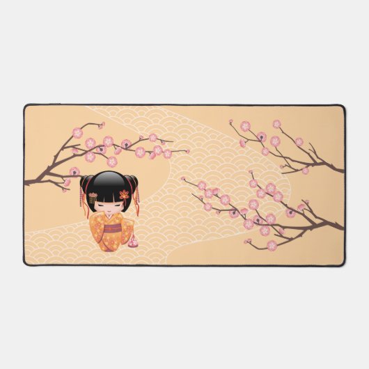 Ume Kokeshi Doll - Japanse peach Geisha Girl Bureaumat (Voorkant)